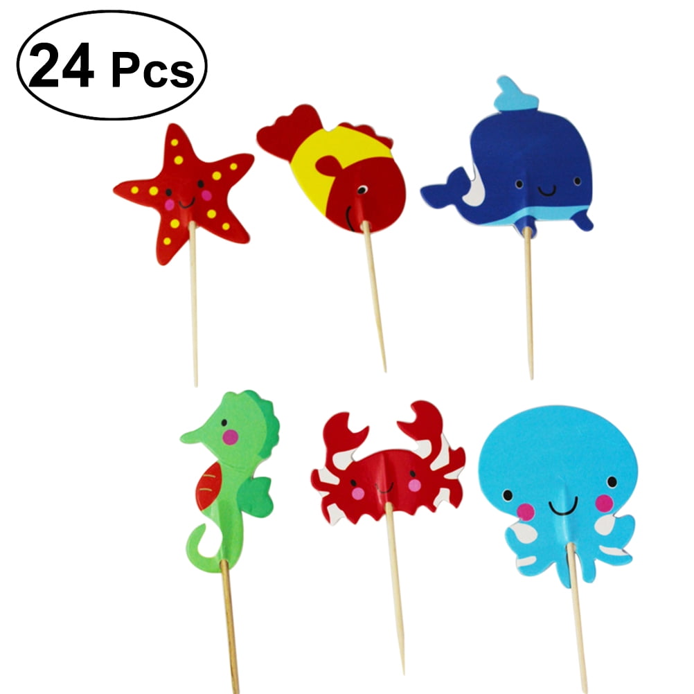 24 Crabs Toothpicks Party Food Picks Cupcake Toppers