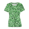 thumbnail image 4 of Puntoco Short Sleeve Women Tops Clearance 2025,Women'S Sequin Tops Sparkly Shirt Glitter Short Sleeve Tee Round Neck Velvet Tunic Party Disco Clubwear Blouse Green 16(XXXXL), 4 of 4