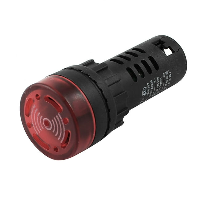 AC/DC 12V Luz Rojo Flash LED Indicador de Señal Indicación de Alarma de Zumbador AD16-22SM