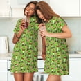 thumbnail image 4 of Fotbe Cute Green Frog Pattern Women's Cotton Nightgown Sleepwear Short Sleeves Shirt Casual Print Sleepdress, 4 of 6