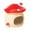 Red, variant on Hamster House Feeding Bowl Ceramic Hideout Mushroom Shape for Chinchilla Rat Small Pets Habitat