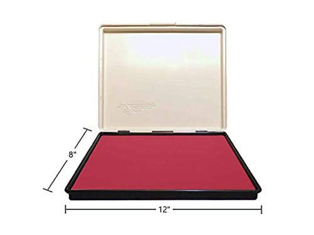 Infusion 8" x 12" Extra Large Industrial Stamp Ink Pad, Your Go to Large Stamp Ink Pad for Bright Color, Even Coverage and Durability, Crimson Stamp Pad