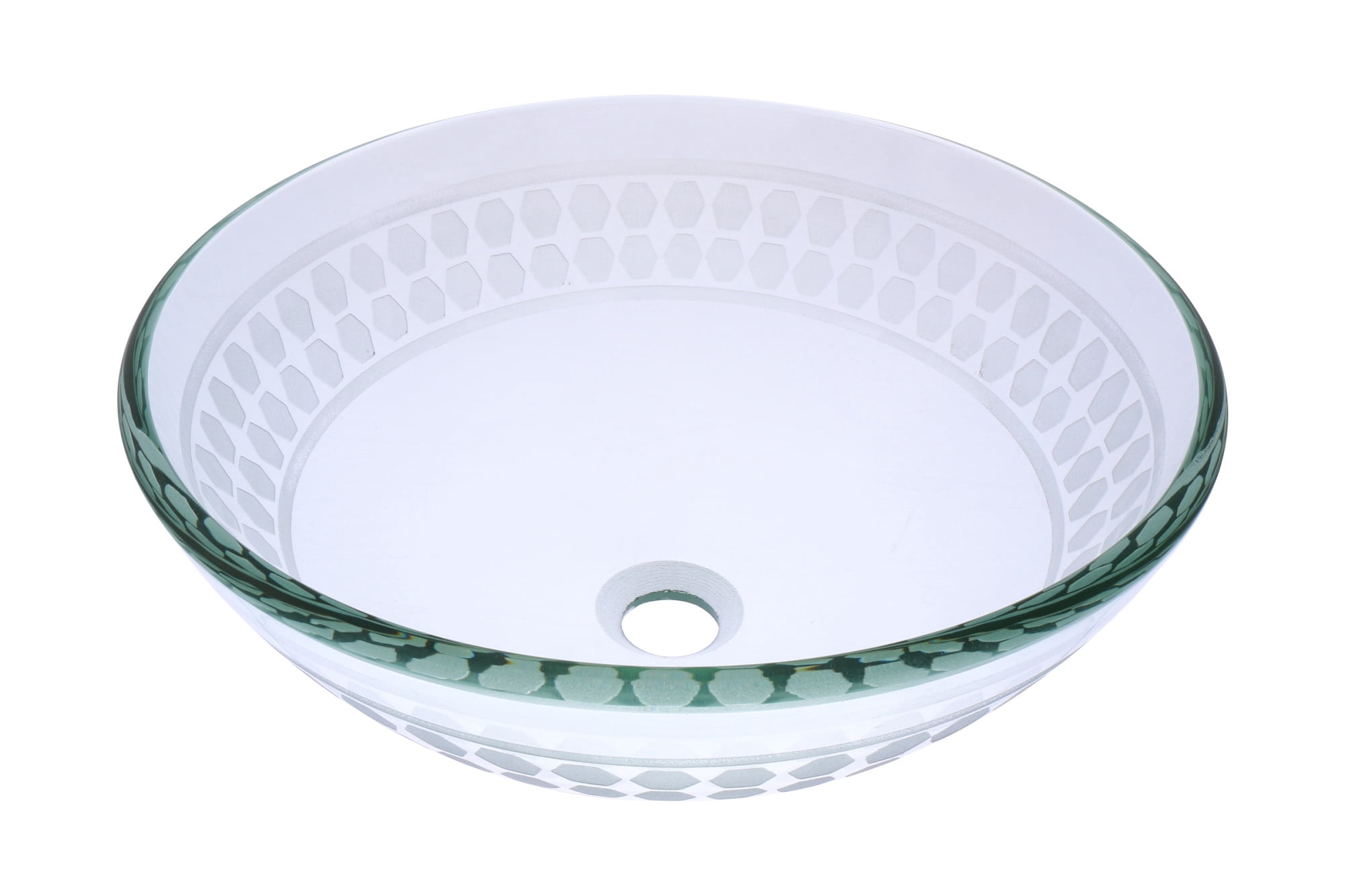 Miseno MNO-851-BN Circular 16-1/2" Glass Bathroom Sink; Brushed Nickel Drain