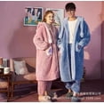 thumbnail image 4 of Pijama con capucha de Disney Stitch Angel Y2k para parejas, conjunto de ropa de casa de vellón coral kawaii para mujer, traje de dormir cálido de felpa para invierno, 4 of 5