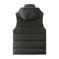 thumbnail image 3 of Big and Tall Winter Warm Vest Full Zipper Sleeveless Mens Quilted Puffer Jackets with Detachable Hood Gray, 2XL, 3 of 3