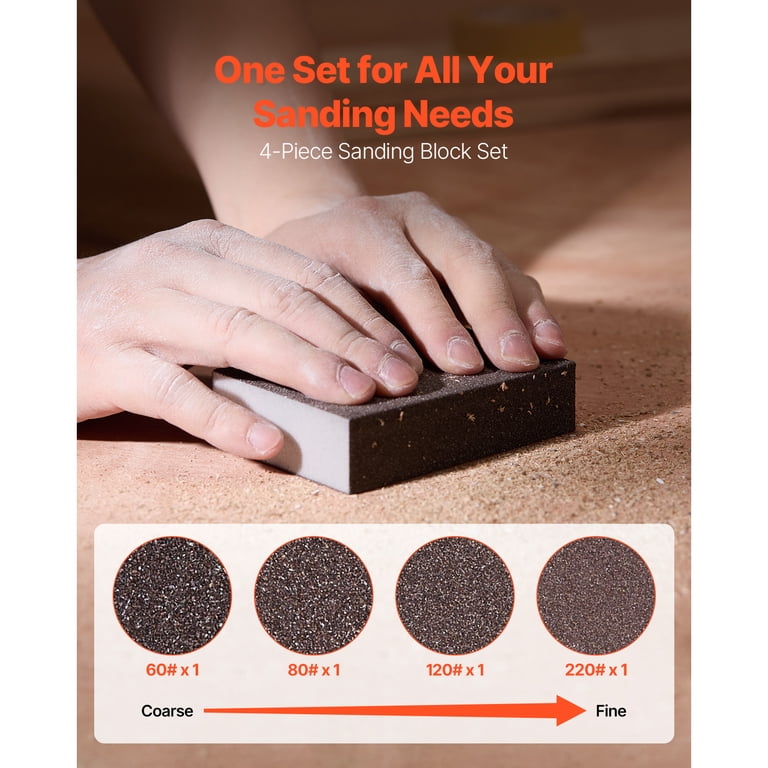 4-Piece Assorted Grit Sanding Sponge Set photo 2