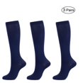 thumbnail image 1 of 3 Pairs Knee High Compression Socks for Men and Women Thigh High Cotton Boot Socks, 1 of 4