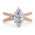 thumbnail image 2 of IGI Certified Lab Grown Diamond Engagement Ring | Center 10x5mm Marquise Cut Split Shank Solitaire Wedding Anniversary Rings For Women 18k Solid Rose Gold | F-G, VS-SI Quality (1.15 Ctw) Ring Size-6.5, 2 of 7