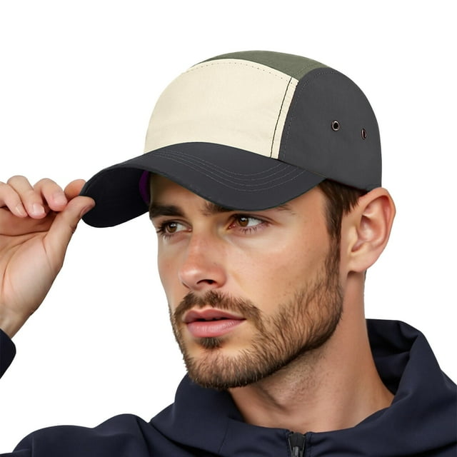 HNMKIU Hop Retro Color Block Sun Protection Sports Breathable Baseball Hat Adjustable Stylish for Casual Wear and Outdoor Adventures Green,One Size