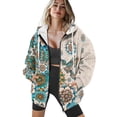 thumbnail image 4 of COEQINE Women's Fashion Hoodie Soft Oversized Sweatshirts Mandala Hummingbird Pattern Full Zipper Long Sleeve Jacket Coat for Women Soft Casual Wear with Pockets, 4XL, 4 of 7