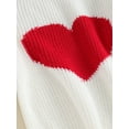 thumbnail image 6 of Suealasg Baby Girls Valentine´s Day Knit Sweater Newborn Long Sleeve Heart Print Sweater 3M 6M 9M 12M 18M Toddler Girls Winter Loose Fit Pullover Sweater, 6 of 9