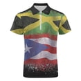 thumbnail image 4 of Puerto Rican Jamaican Love Jamarican Men Zipper T-shirt Summer Casual Short Sleeve T-shirt Top, 4 of 7