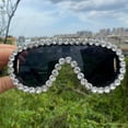 thumbnail image 2 of Oversized bling Rhinestones Sunglasses Women 2024 Luxury Y2K One-Piece Sun Glasses for Lady Punk Eyewear UV400, 2 of 7