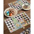 thumbnail image 2 of Easter Placemats Set of 4, Gnome Eggs Bunny Tulip Placemat for Dining Table Decorations, Black Buffalo Plaid Place Mats, Spring Table Mats for Kitchen Dinner Seasonal Holiday Party Decor, 2 of 6