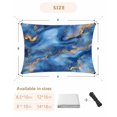 thumbnail image 6 of Abstract Marble Waterproof Sun Shade Sail Blue Gradient Gold Wave Texture Art Outdoor Patio Sun Shades Canopy UV Block Waterproof Sunshade for Garden Backyard Deck Pergola 12x16 Ft, 6 of 9