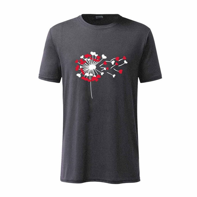 DPTALR T-Shirt à Manches Courtes pour Hommes, Décontracté, Imprimé Amour Flottant, Col Rond