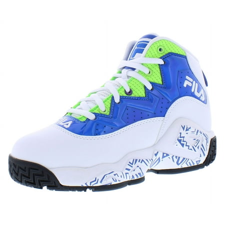 Fila Mb Night Walk Boys Shoes Size 5, Color: White/Blue/Lime