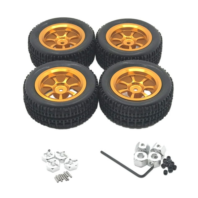 maskred Adaptateur de Moyeu de Roue en Caoutchouc pour Wltoys 1/18 Adapté pour Wltoys 1/18 Adaptateur de Moyeu de Roue en Caoutchouc Multifonctionnel Doré 1Set