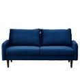 thumbnail image 2 of Hybition Velvet Sofa Modern Couch with Wooden Legs for Living Room - Space Blue, 2 of 10