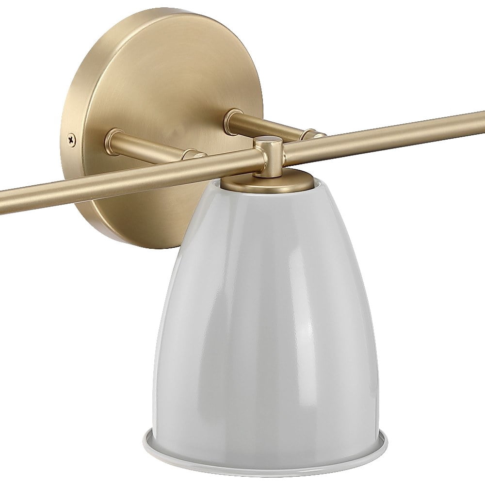 Designers Fountain Biba 24 inch 3-Light Brushed Gold Modern Bathroom Vanity Light Fixture with Grey Sky Metal Shades, D287M-3B-BG