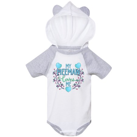 

Inktastic My Meemaw Loves Me with Flowers and Hearts Gift Baby Boy or Baby Girl Bodysuit