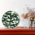 thumbnail image 2 of Yayeee 10" Wall Clock Battery Operated Quartz Round Silent Non-Ticking Home Decor,Light Green Camouflage Design, 2 of 6