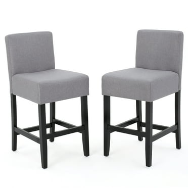 Lenando Fabric Counter Stool, Set of 2, Light Grey