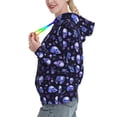thumbnail image 2 of Lsque Skull flower leaf purple Pattern Casual Women's Hoodie,Hooded Sweatshirt with Kangaroo Pocket,Pullover Hoodie with Eye-catching Drawstrings-Medium, 2 of 7