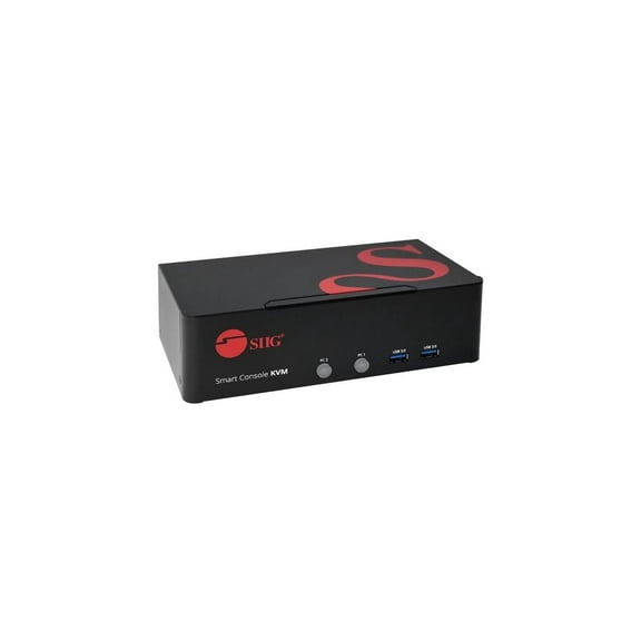 SIIG 2-Port DVI Dual-Link Smart Console KVM Switch with USB 3.0 and Multimedia Ports