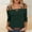 Army Green, variant on Women's Three-Quarter Sleeve Top, One-Shoulder Solid Color, Casual Linen Blouse for Summer Beach or Daily, 2026 New Limited-time Offer