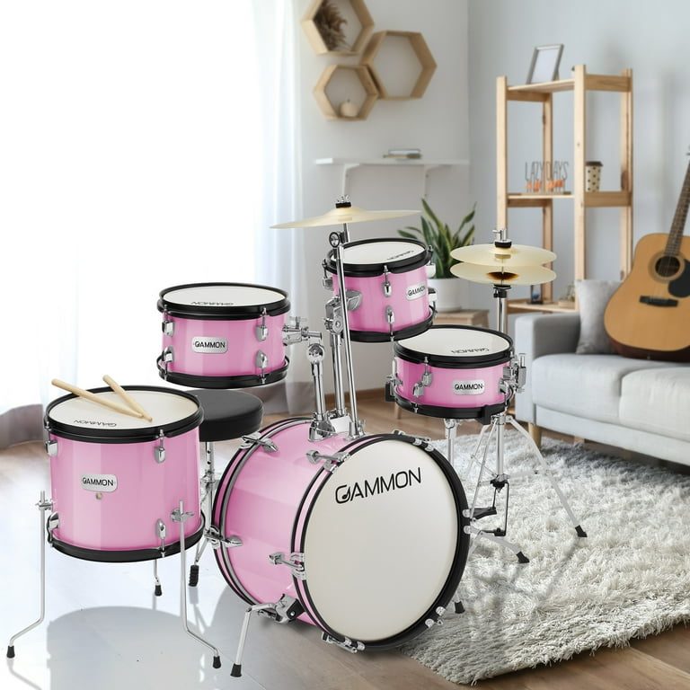 Gammon Percussion 5pc Junior Drum Set Beginner Kit with Stool