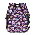 thumbnail image 4 of Fotbe Skull colorful mushroom rainbow Mochila Casual con Estampado para Escuela, Viajes y Actividades al Aire Libre - Duradera, Ligera y Cómoda, 4 of 5