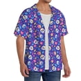 thumbnail image 2 of Kdxio Men's Hawaiian Shirt for Men Short Sleeve Shirt colorful Skull flower leaf Summer Casual Holiday Beach Button Down T-Shirts, 2 of 5