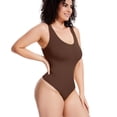thumbnail image 3 of Qric Backless Bodysuit Slimming Shapewear for Women Tummy Control Overbust Body Shaper Brown S, 3 of 8