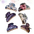 thumbnail image 3 of PEACNNG Acrylic Floral Pattern Multicolored Hair Claw Clips for Girls Women 6pcs Set Random Style, 3 of 6