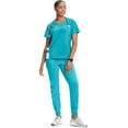 thumbnail image 5 of Infinity Women's V-Neck Scrub Top with Roomy Kangaroo Pocket High-Low Hemline and Center Back Length: 25 ½" - IN620A, XL, AQU, 5 of 6