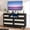 Black, variant on Natural Rattan Dresser for Bedroom with LED Light and Charging Station, 6 Drawer Double Dressers, Modern Wooden Dresser Chest, Beside Table for Closet, Nursery, Living Room, Black
