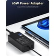 thumbnail image 3 of Tigebraver 65W Microsoft Surface Charger, Compatible with Surface Pro 3-12, Surface Laptop 1-7, Surface Book 1-2, Surface Go 1-4, Surface Laptop Go & Studio, Black, 3 of 8