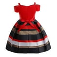 thumbnail image 3 of Off the Shoulder Dress,Off Shoulder Dress,Girls Striped Off Shoulder Princess Dress Children Sleeveless Dress Spliced Color Formal Dress,Baby Girl Dress,Dress for Girls, 3 of 3
