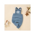 thumbnail image 3 of Bagilaanoe Newborn Baby Girl Boys Knitted Jumpsuit Snowflake Letters Print Sleeveless Bodysuit Overalls 3M 6M 9M 12M 18M Infant Ribbed One Piece Romper, 3 of 9