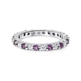 thumbnail image 3 of 1 1/2ct Diamond & Amethyst Eternity Stackable Ring 14K White Gold, 3 of 3