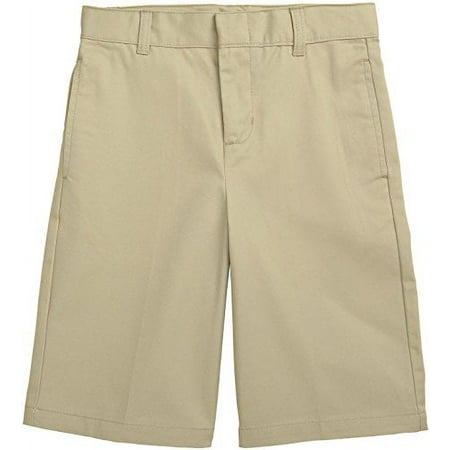 French Toast Big Boys' Basic Flat-Front Short with Adjustable Waist, Khaki, 16