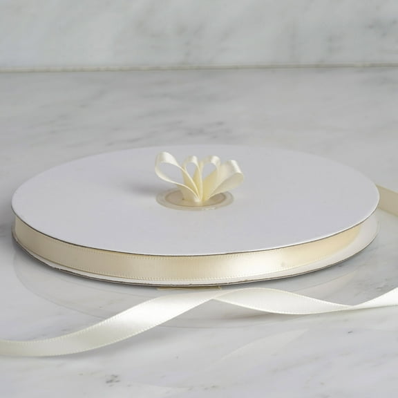 BalsaCircle 3/8" x 100 yards Ivory Single Side Satin Ribbon Wedding Party Favors Crafts