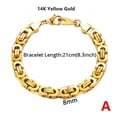 thumbnail image 2 of 8-14mm Chunky Miami Curb Chain Bracelet for Men, 14K Yellow Gold Cuban Link Chain Wristband Classic Punk Heavy Male Jewelry, 2 of 7