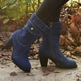 thumbnail image 5 of Herrnalise European And American Style Large Size High Heel Denim Mid-Tube Women's Boots Women Shoes on Sale, 5 of 5