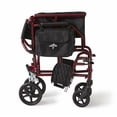 thumbnail image 4 of Medline Lightweight Steel Transport Chair, Folding Chair is Portable,  300 lb Weight Capacity, 19 inch Seat, Red, 4 of 6