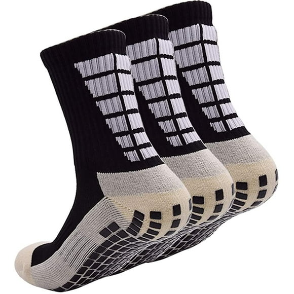 Kartokner 3 Pairs Non Slip Hospital Socks, Anti Slip Non Skid Slipper Hospital Socks with grips for Adults Men Women Elderly