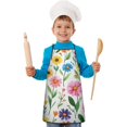 thumbnail image 2 of Pioneer Flower Floral Print Pattern Kids Aprons for Girls and Boys,Adjustable Neck Strap Toddler Aprons for Kids Cooking Baking, 2 of 7