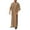 Khaki, variant on Mens Casual Loose Arab Dubai Robe Middle Sleeve Button Shirt Handsome Stylish Men's Dress Shirts