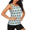 thumbnail image 2 of Daiia Roosters And Plants Printed Womens Workout Tops for Women Quick-dry Tank Tops Mesh Yoga Shirts Athletic Running Tank Tops Sleeveless Gym Clothes-XX-Large, 2 of 7